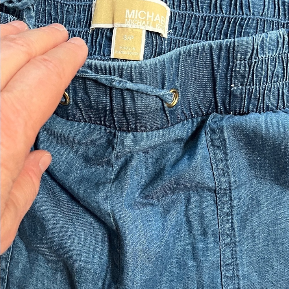 Micheal Kors Denim Chambray Soft Tie Waist Denim Size S/P - Picture 3 of 5